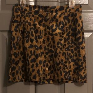 STATEMENTS Women's Corduroy Leopard Print Skirt Size Medium